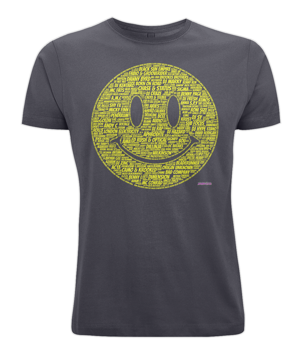 Audiokatz Drum & Bass Legends Tee (Acid Yellow Face)