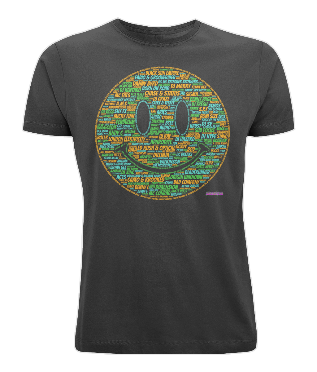 Audiokatz Drum & Bass Legends Tee (Orange, Blue, Green Face)